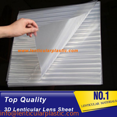 Clear PET Material 75 LPI 3d Flip Lenticular Lens Sheet NO Adhesive On Back 0.58mm Thickness Lenticular Sheets