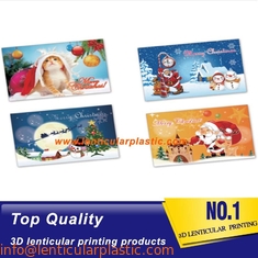 Christmas 3d lenticular cards PET material flip lenticular postcards 3d lenticular printing stickers